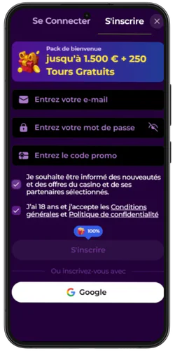 Spinmama Casino Cliquez sur le bouton d'inscription et saisissez vos informations